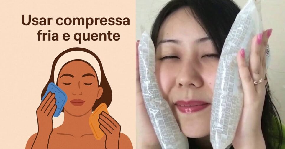 Passo 3- compressa fria e quente (Foto: Reprodução/Montagem/Lennita/Canva/TV Foco)