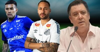 Dudu, Neymar e Marcelo Teixeira (Foto: Reprodução / Gustavo Aleixo / Cruzeiro / Santos / Canva / Montagem TV Foco)
