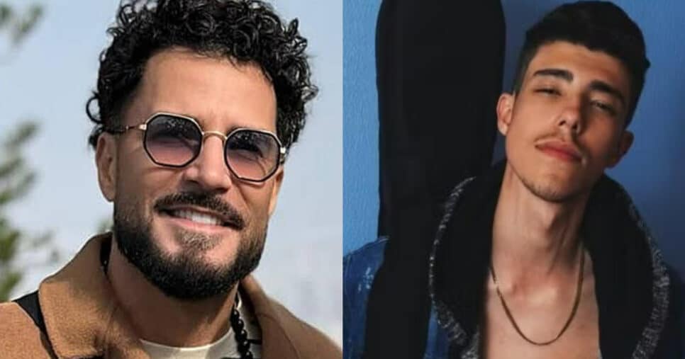 O famoso cantor ao lado de seu filho, Guilherme Rocha (Foto: Reprodução/Montagem TV Foco)
