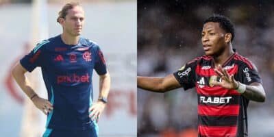 Filipe Luís chora com adeus de Gonzalo Plata no Flamengo (Reprodução: Gilvan de Souza)