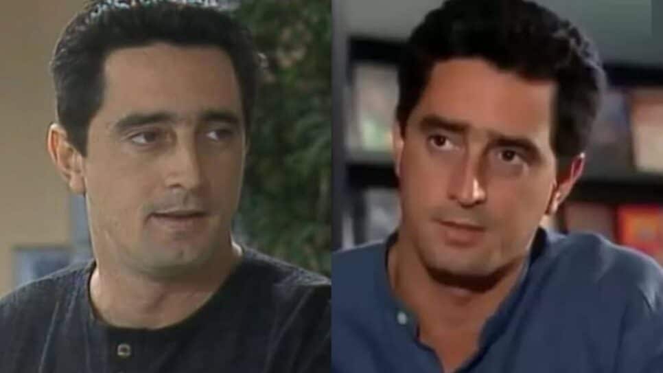 Mauro (Eduardo Galvão) era chefe de Téo (Maurício Mattar) em A Viagem (Foto: Reprodução/ Globo/ Montagem)