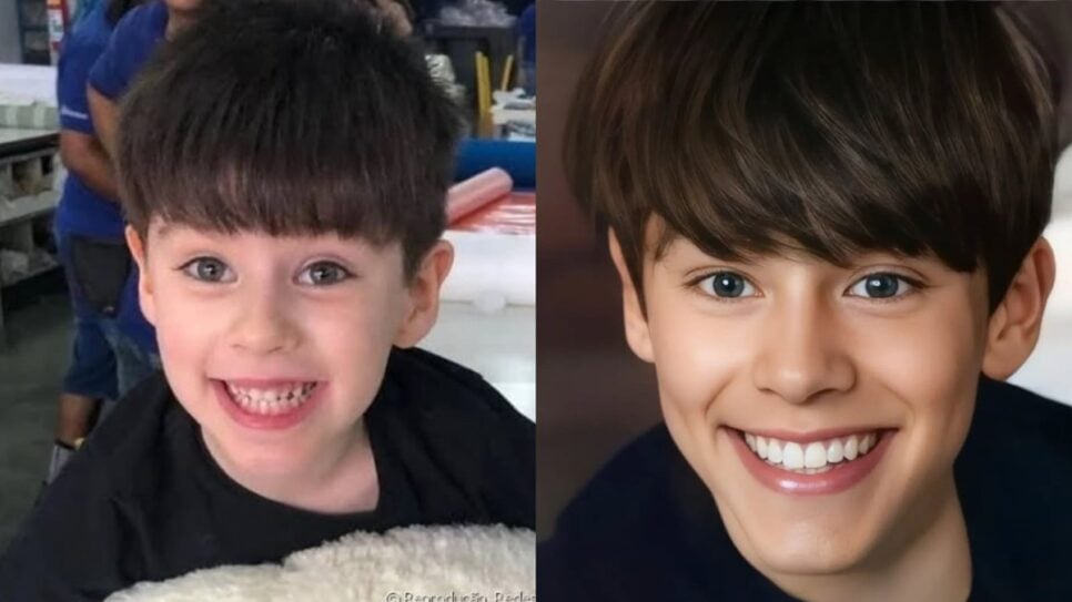 Henry Borel aos 4 anos e como seria se ficasse adolescente (Foto: Reprodução/ Instagram/ Hidreley)
