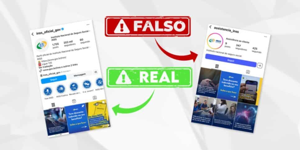 INSS revelou a conta original e a fake do INSS (Reprodução: Governo)