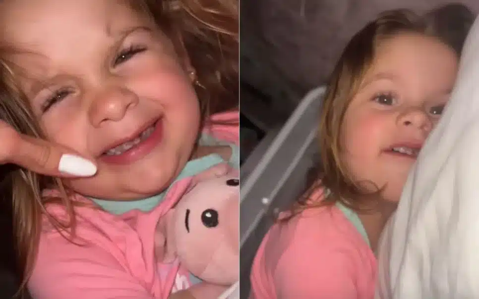 Maria Flor, filha de Virginia e Zé Felipe sofreu um acidente doméstico e precisou correr para o dentista - Foto instagram