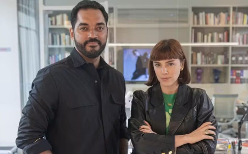 Mário Sérgio (Thomás Aquino) e Solange (Alice Wegmann) (Foto: Reprodução / Leo Rosário / Globo)