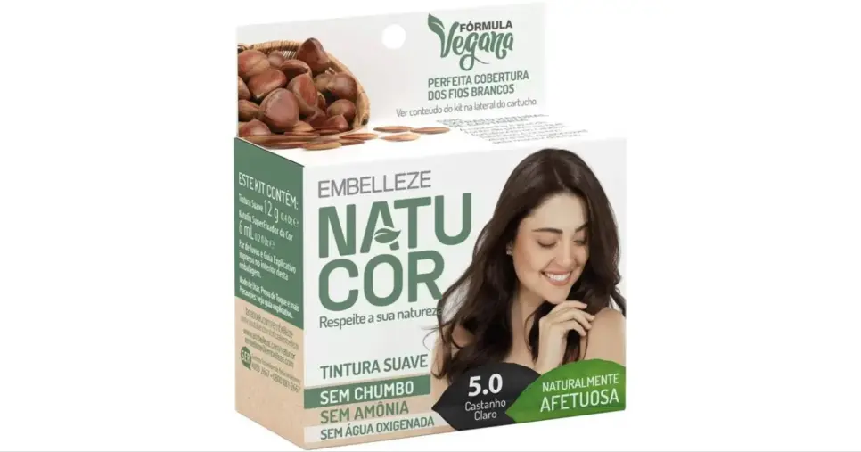Natucor Tinta de Cabelo Naturalmente Afetuosa 5.0 Kit, Castanho Claro Natucor Tinta de Cabelo Naturalmente Afetuosa 5.0 Kit, Castanho Claro