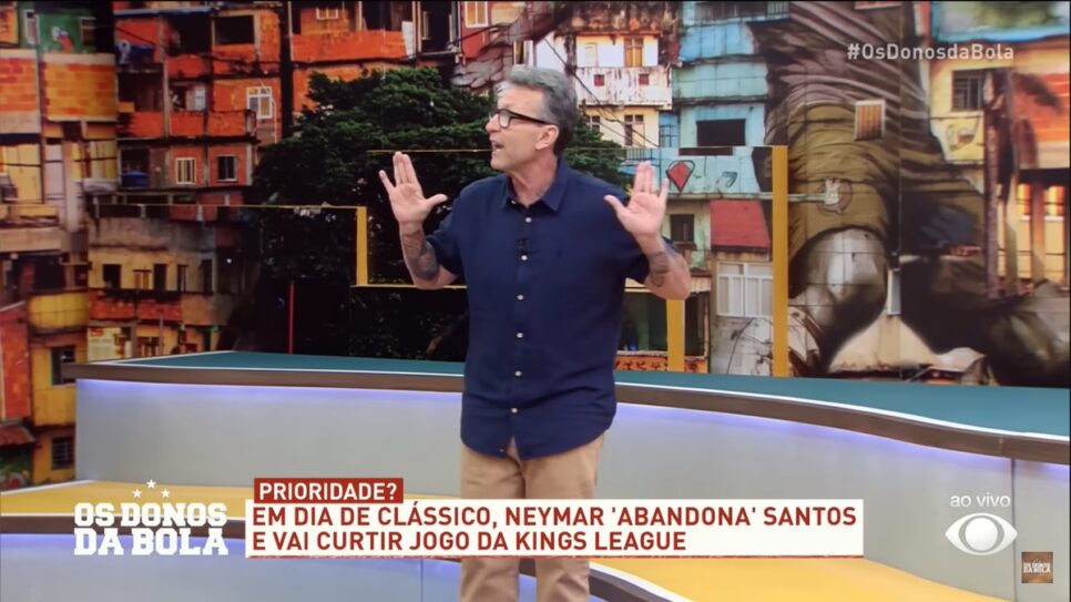 Apresentador interrompe Os Donos da Bola (Foto: Reprodução/ Band/ Internet)