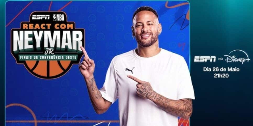 Neymar fará react da NBA pela Disney+ (Reprodução: Disney+)