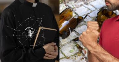 Garrafas quebradas e barraco: Padre famoso é detido pela polícia (Foto: Reprodução/ Freepik/ Internet/ Montagem)
