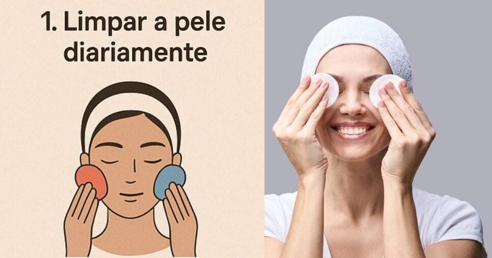 Passo 1 Limpeza de pele (Foto: Reprodução/Montagem/Lennita/Canva/TV Foco)