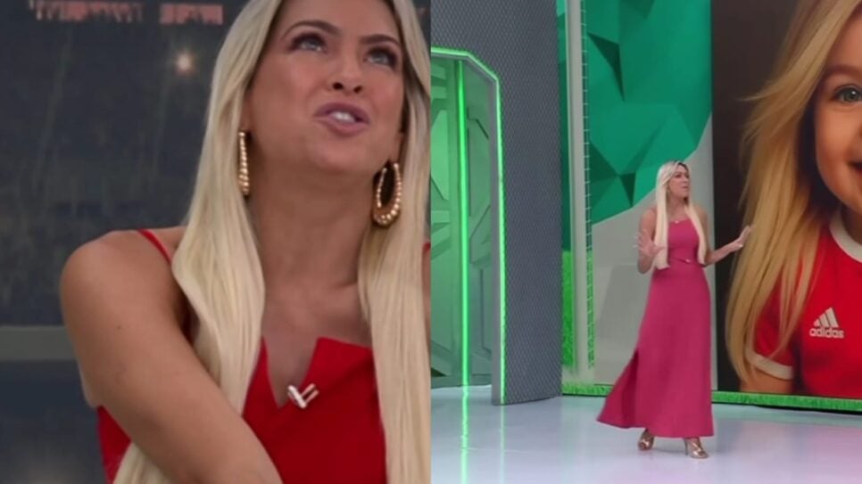 A apresentadora Renata Fan no Jogo Aberto (Foto: Reprodução/ Instagram/ Band/ Montagem TV Foco)