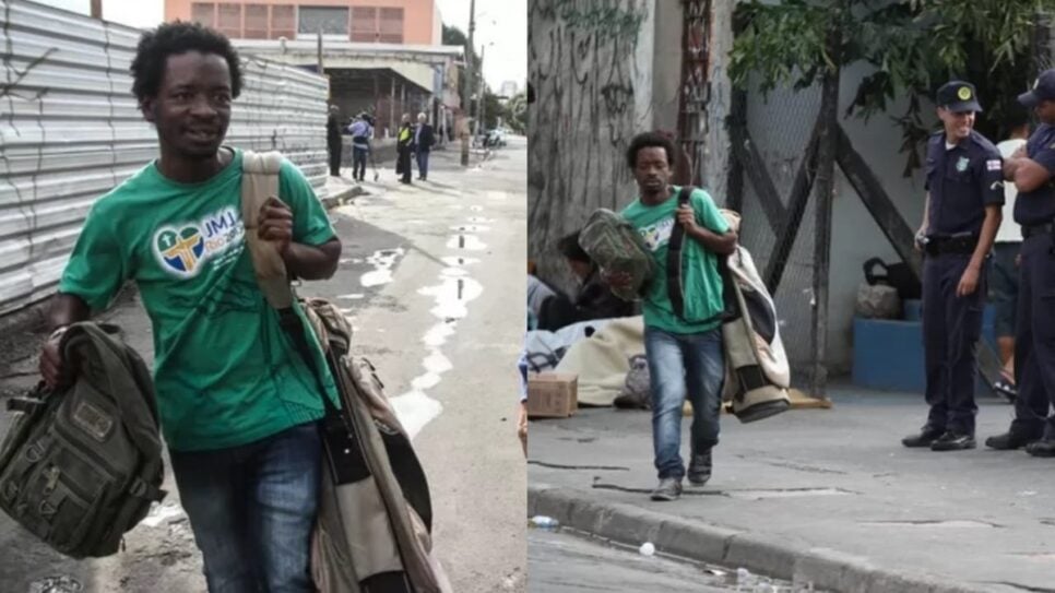 Rubens Sabino, o Neguinho do filme, é morador de rua (Foto: Reprodução/ Internet/ Montagem)