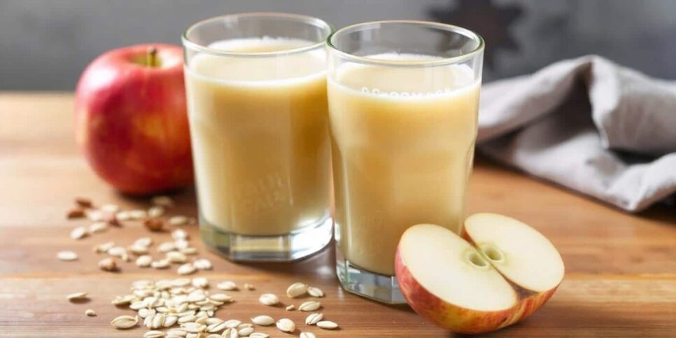 Suco de maça com aveia para potencializar o emagrecimento (Foto: Reprodução/ Internet)