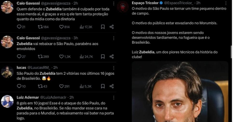 "Zubeldía vai rebaixar o São Paulo" (Foto: Reprodução/ Internet)