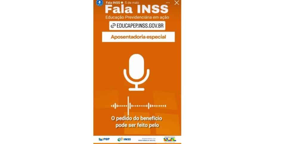 Anúncio sobre aposentadoria especial (Foto: Reprodução / Instagram)