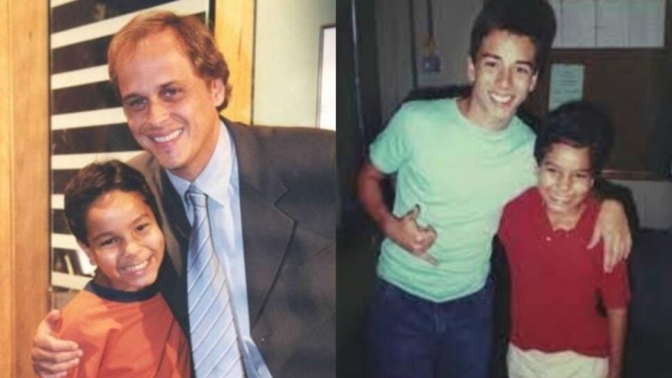 Astro mirim da Globo ao lado de Guilherme Fontes e Junior Lima (Foto: Reprodução/ Internet/ Montagem)