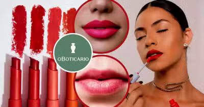 Batons trazem volume aos lábios sem preenchimento (Foto Reprodução/Montagem/Lennita/TV Foco/Boticário/Canva)