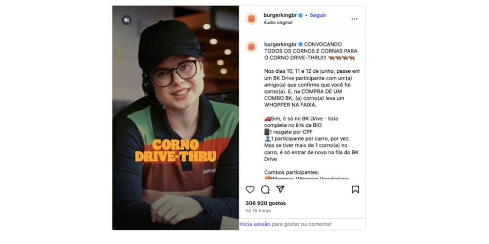 Campanha Corno Drive-Thru (Foto: Reprodução / Instagram)