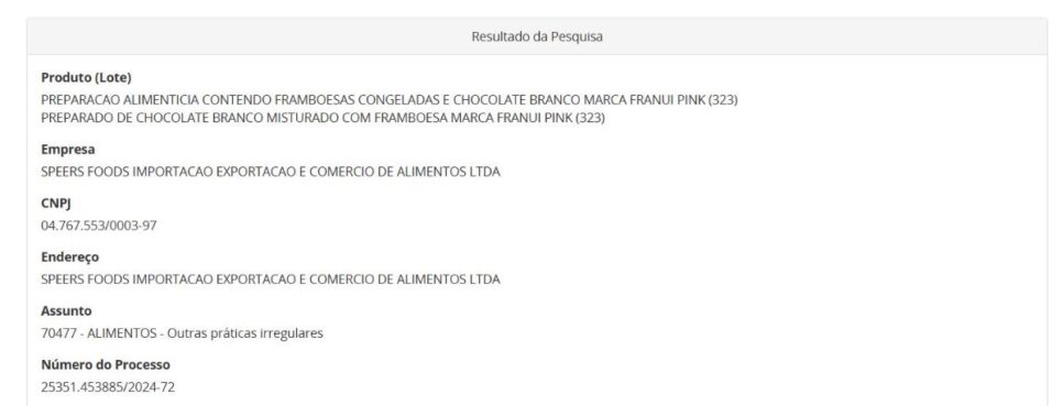 Resolução da ANVISA contra lote da Franui parte 1 (Foto Reprodução/ANVISA)