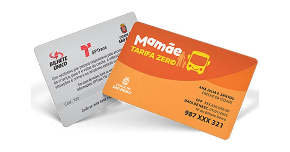 Cartão Mamãe Tarifa Zero em São Paulo (Foto: Reprodução)