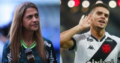 Chapéu no Vasco: Leila avança para contratar Gabriel PEC para o Palmeiras (Foto: Montagem/TV Foco)