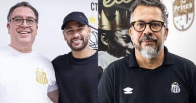 Dupla de Neymar Teixeira quer atacante para Cléber no Santos  (Foto: Montagem/TV Foco)