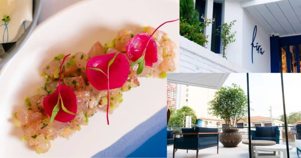 Restaurante Fira tinha como foco a culinária mediterrânea e a cultura grega (Foto Reprodução/Montagem/Google Fotos/ TV Foco)