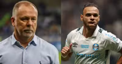 Braithwaite tem decisão de adeus no Grêmio para voltar à Europa (Foto: Reprodução/Montagem TV Foco)