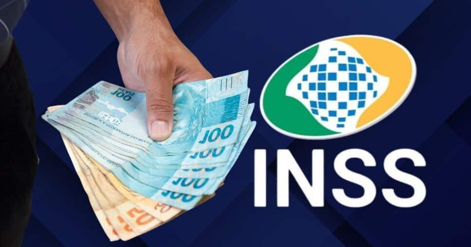 Homem segurando notas de real e logo do INSS (Fotos: Reproduções / Canva / Internet)