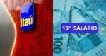 Itaú e ilustração de 13º salário (Fotos: Reproduções / Divulgação / Canva)