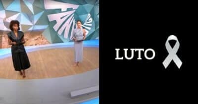 Maju Coutinho e Poliana Abritta no Fantástico,  e imagem de luto (Fotos: Reproduções / Globo / Canva)