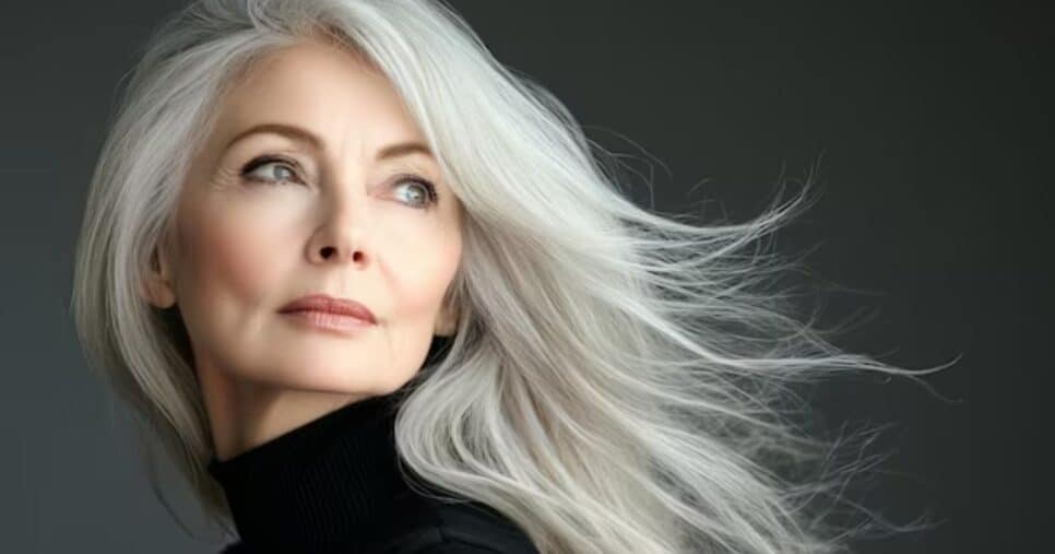 Mulher com o cabelo branco (Foto: Freepik)