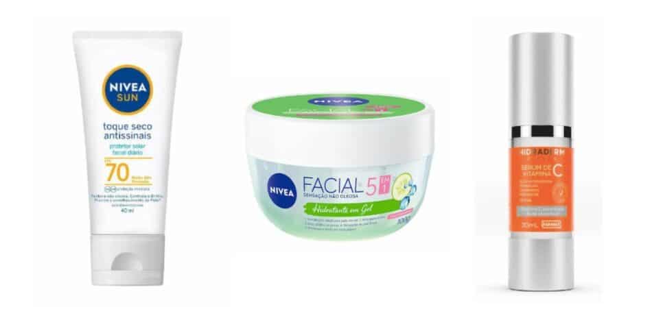 Produtos para a pele (Foto: Reprodução / Droga Raia)