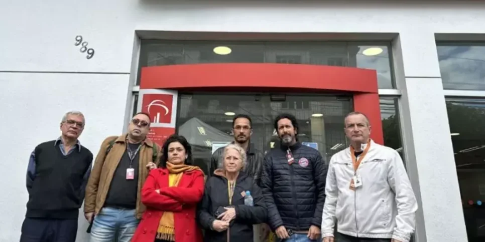 Protesto em agência (Foto: Reprodução / Sindicato dos Bancários)