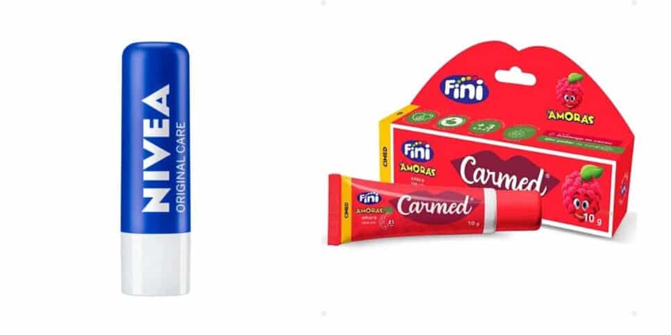Protetor labial Nivea e Carmed (Fotos: Reproduções / Internet)