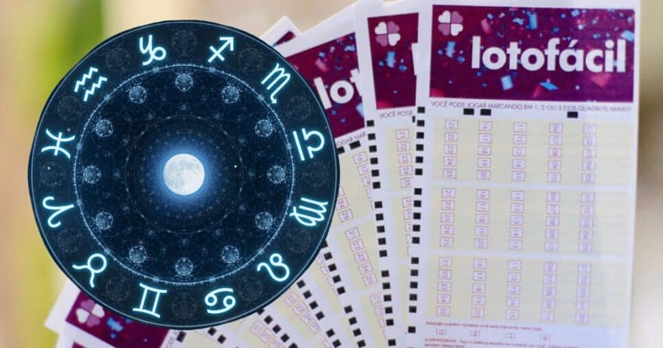 Signos do zodíaco e volantes da Lotofácil (Fotos: Reproduções / Canva / Rodrigo de Oliveira)