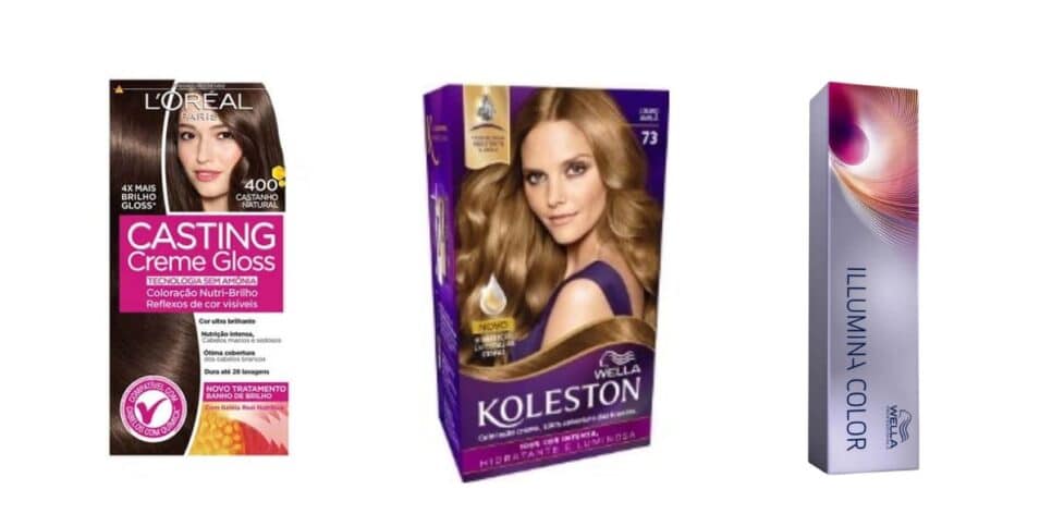Tintas da L'Oréal, Koleston e Wella (Fotos: Reproduções / Internet)