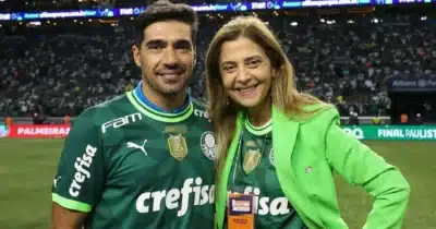 Abel Ferreira e Leila Pereira, presidente do Verdão (Foto: Cesar Greco/SE Palmeiras)