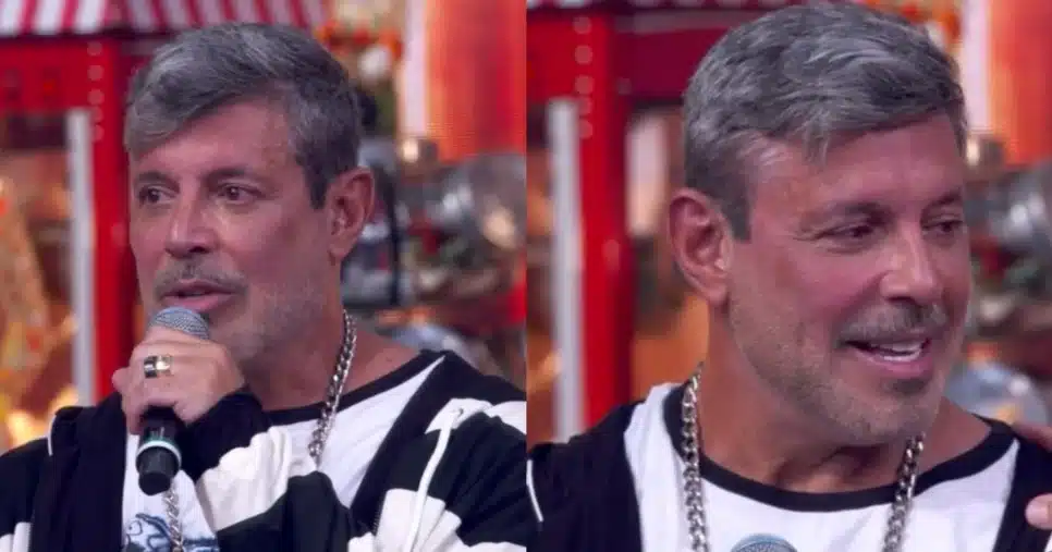 Frota se emocionou no palco da Globo (Foto: Reprodução/Montagem TV Foco)