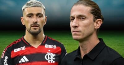 Arrascaeta e Filipe Luís (Foto: Reprodução / Flamengo / Montagem TV Foco)
