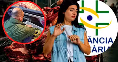 Açougue em supermercado é interditado pela Vigilância Sanitária (Foto Reprodução/Montagem/Tv Foco/Lennita/PRC/Canva)