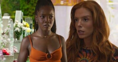 Cemitério, Leona e Kami em Dona de Mim (Foto: Reprodução / Globo / Montagem TV Foco)
