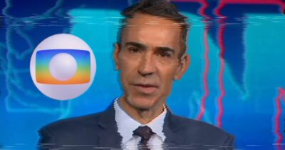 Queda no JN com falha grave corta César Tralli ao vivo na Globo (Foto: Reprodução/ Globoplay/ Montagem)