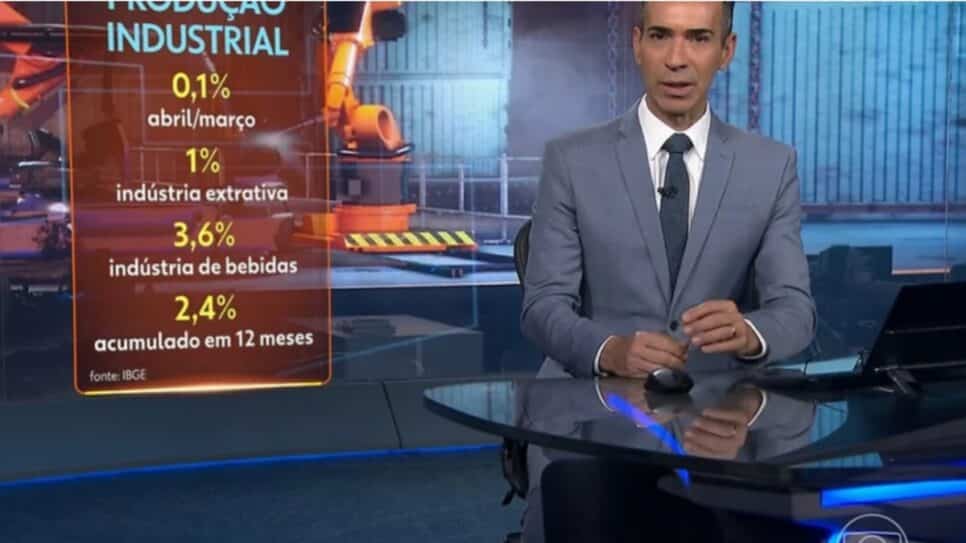 Queda grave de câmera robótica corta âncora e informações no telão do Jornal Nacional (Foto: Reprodução/ Globoplay)