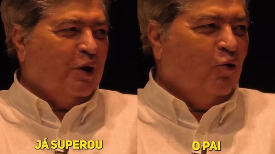 Jornalista assume que o herdeiro o superou na comunicação (Foto: Reprodução/ DTV/ Dfrente/ Montagem)