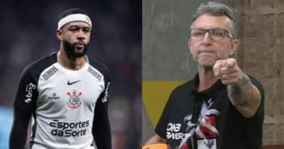 Neto para os Donos da Bola com adeus de Depay no Corinthians (Foto: Reprodução/Montagem TV Foco)