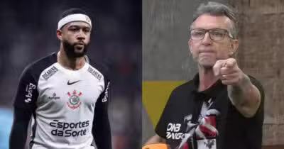 Neto para os Donos da Bola com adeus de Depay no Corinthians (Foto: Reprodução/Montagem TV Foco)