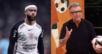 Neto paralisa Band às pressas e crava adeus antecipado de Depay do Corinthians - Montagem / TV FOCO