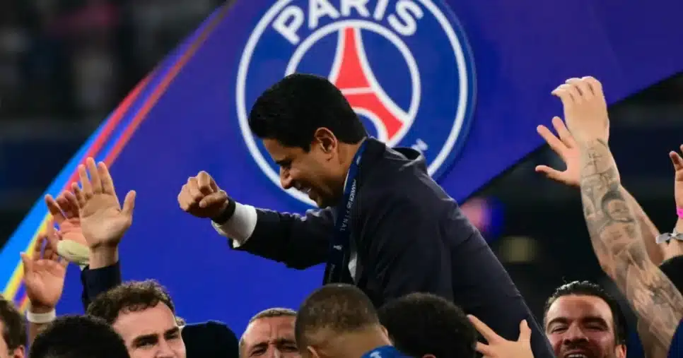 Nasser Al-Khelaifi, dono do PSG - Foto: MARCO BERTORELLO | AFP