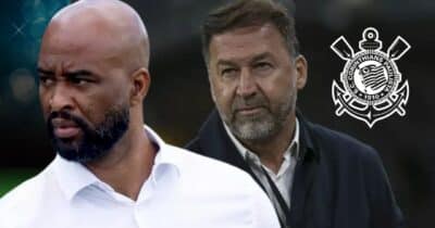 Fabinho Soldado e Augusto Melo (Foto: Reprodução / Corinthians / Montagem TV Foco)